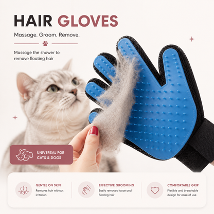 Gentle Pet Grooming Gloves