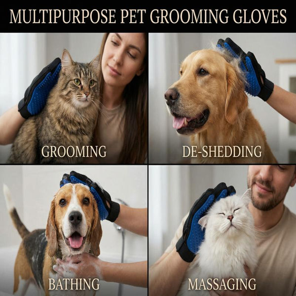 Gentle Pet Grooming Gloves